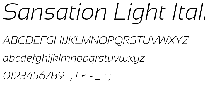 Sansation Light Italic font